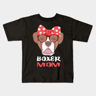 Boxer Dog Mom Kids T-Shirt